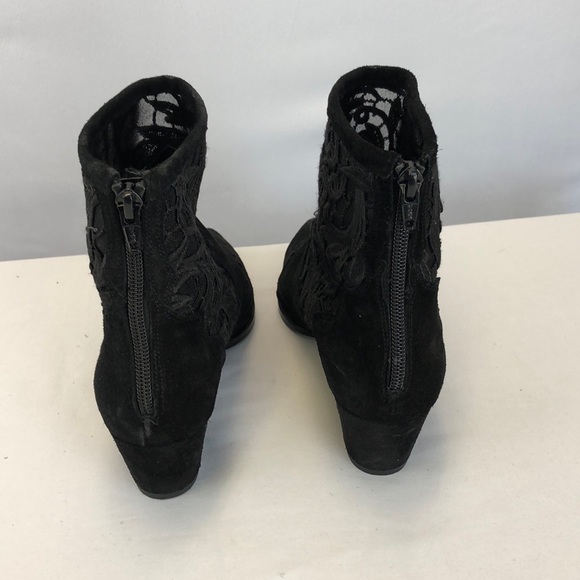 TopShop Black Suede Embroidered Bootie - Picture 3 of 7